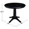 International Concepts Round 36 in Round Top Pedestal Table, 28.9 inH, Black, 36 W, 36 L, 29.9 in H, Wood, Black K46-36RT-27B - alternate 4